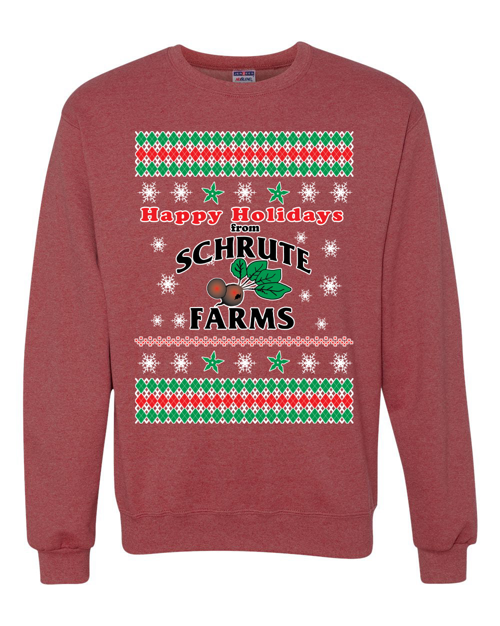 Happy Holidays from Schrute Farms Christmas, Christmas Gifts, Funny Xmas Gift Idea, Ugly Christmas Sweater Unisex Crewneck Sweatshirt