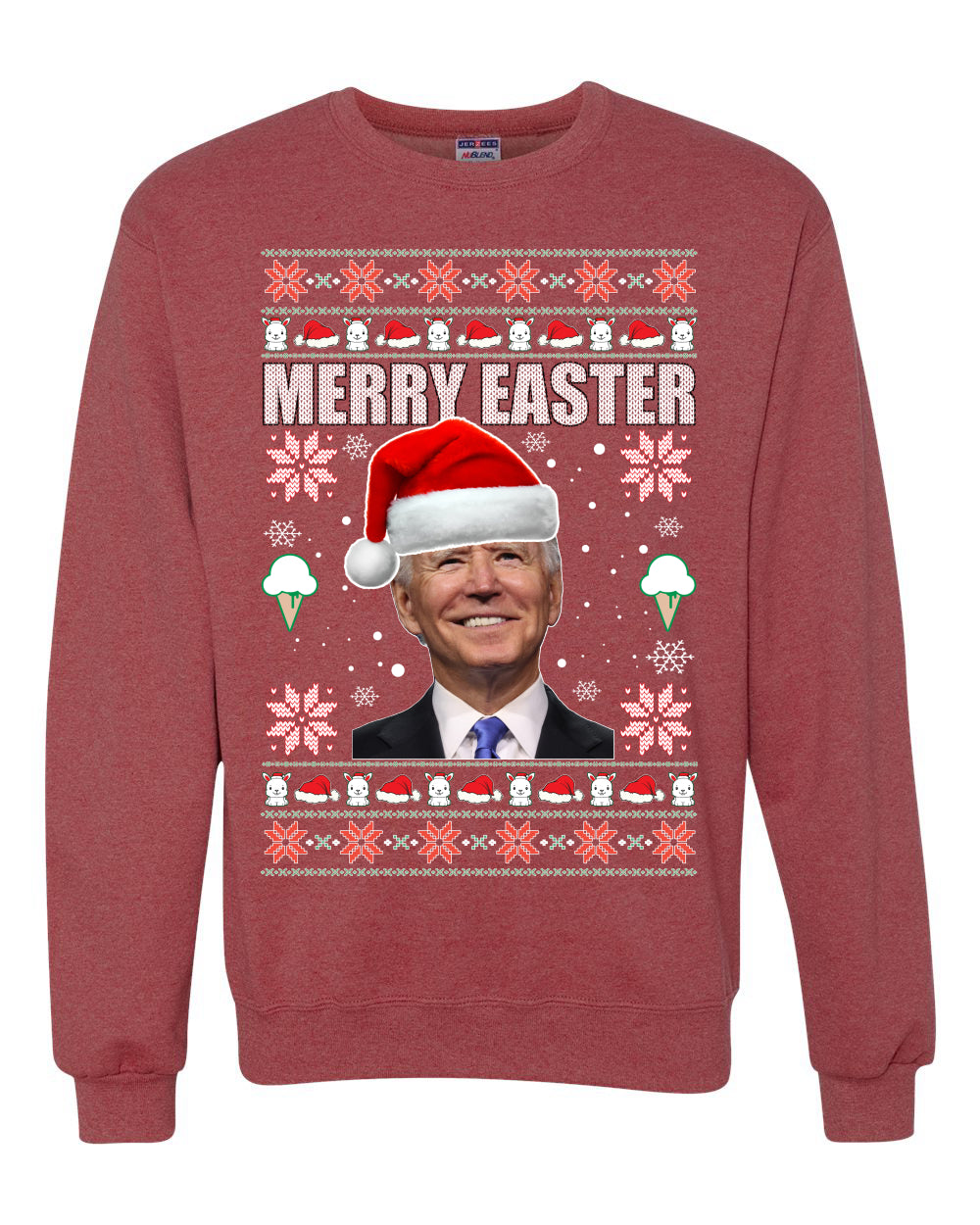 Funny Ugly Xmas Holiday Sweater Sweatshirt Graphic Crewneck Joe Biden Merry Easter Ugly Christmas Sweater Unisex Crewneck Sweatshirt
