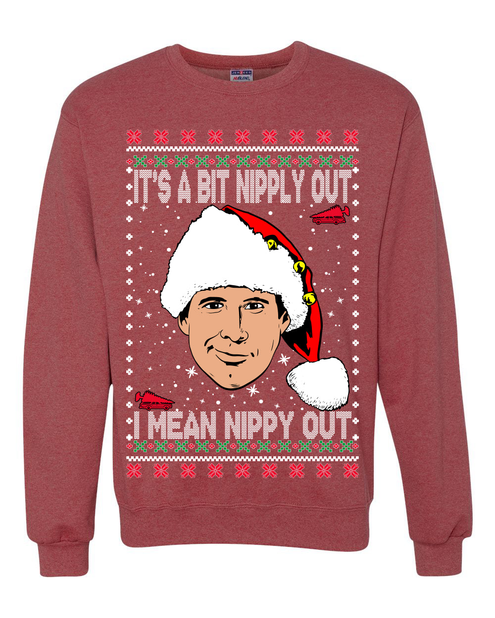 Clark G It's A Bit Nipply Out, Christmas Gifts, Funny Xmas Gift Idea, Ugly Christmas Sweater Unisex Crewneck Sweatshirt