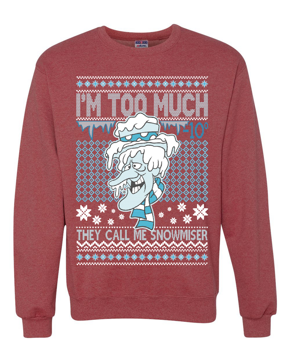 Women's Ugly Xmas Holiday Sweater Muscle Tank Jersey, They Call Me Snowmeiser I'm Too Much, Wild Bobby Ugly Christmas Sweater Unisex Crewneck Sweatshirt