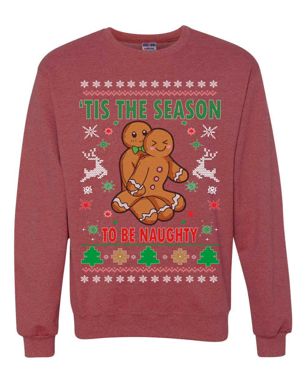 Graphic Ugly Christmas Hoodie Sweater Sweatshirt Tis' The Season To Be Naughty Ugly Christmas Sweater Unisex Crewneck Sweatshirt