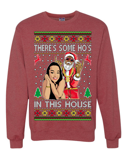 Santa the Plug Hos In This House , Merry Christmas Tee, Ugly Christmas,  Sweater Unisex Crewneck Sweatshirt