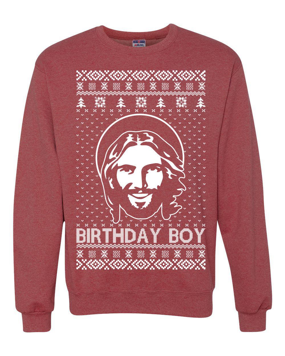 Birthday Boy Jesus Christ, Christmas Gifts, Funny Xmas Gift Idea, Ugly Christmas Sweater Unisex Crewneck Sweatshirt