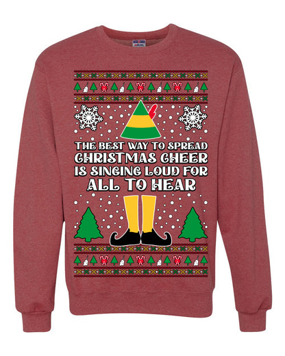 Spread Christmas Cheer Sing Loud For All To Hear, Christmas Gifts, Funny Xmas Gift Idea, Ugly Christmas Sweater Unisex Crewneck Sweatshirt