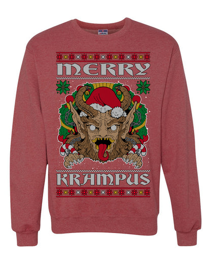 Merry Krampus Scary Xmas Movie, Christmas Gifts, Funny Xmas Gift Idea, Ugly Christmas Sweater Unisex Crewneck Sweatshirt